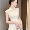 Đầm Voan Ánh Kim Dập Nổi Cao Cấp Hai Lớp Tùng Xòe Thanh Lịch. Nữ. Women. Dress