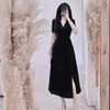 Đầm Thiết Kế Cổ Sơ Mi Thanh Lịch, Xoắn Eo Xẻ Tà Tôn Dáng. A-0120- Nữ Dress Women