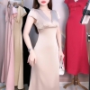 [NEW ]Váy Lụa Linen Dáng Dài (132cm) Cổ V Sang Chảnh Nữ Tính cho Phong Cách Thời Trang Hiện Đại ( Tặng kèm nơ )