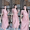 Đầm Thiết Kế Cao Cấp Chất Lụa Tơ Châu Ánh Kim Dáng Dài Dự Tiệc Sang Chảnh - Dress Women A-0136