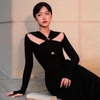 Đầm Body Đắp Chéo Tay Dài Kem Thun Sang Trọng Cho Nữ - Thiết Kế Độc Đáo