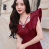 -Đầm Voan Tơ Nhũ Dáng Ngắn Chéo Dây ( Kèm Tag ) .A-0149 Nữ .Dress . Women