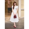 Đầm Lụa Nhật Chéo Ngực Đính Đá, Tùng Xòe Thanh Lịch. A-0114. Nữ. Women. Dress