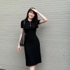 Đầm Thun Dập Nổi Cao Cấp Cổ Sơ Mi Freesize Ôm Gọn Thanh Lịch Cho Nữ – A-089 Women Voi Dress