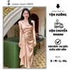 Đầm Thiết Kế Cao Cấp Chất Lụa Tơ Châu Ánh Kim Dáng Dài Dự Tiệc Sang Chảnh - Dress Women A-0136