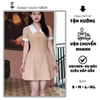Đầm Thiết Kế Cổ Phối Tùng Xếp Ly Đính Nút Sang Trọng.A-0121. Women. Dress. Nhung Voi