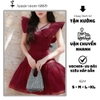 -Đầm Voan Tơ Nhũ Dáng Ngắn Chéo Dây ( Kèm Tag ) .A-0149 Nữ .Dress . Women