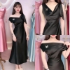 Đầm Lụa Lệch Vai Cột Nơ Sang Trọng ANNIE- A-0143 - Màu đen ( Tặng kèm ghim cài )