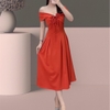 Đầm Đen Thiết Kế Trễ Vai Sang Chảnh, Nữ Tính. A-032. Women Dress