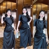 Đầm Thiết Kế Cao Cấp Chất Lụa Tơ Châu Ánh Kim Dáng Dài Dự Tiệc Sang Chảnh - Dress Women A-0136