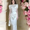 - Đầm Lụa Body Dáng Dài Đính Đá Sang Trọng. A-0154 Dress Women