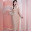 Đầm thiết kế dự tiệc dáng dài đính nơ xinh  ( Tặng kèm hoa). Dress. Women