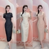 Đầm thiết kế dự tiệc dáng dài đính nơ xinh  ( Tặng kèm hoa). Dress. Women