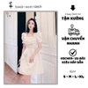 Đầm Dáng A Gân Xước Đính Nơ Ngọc Trai - A-0130- Dress