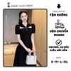 Đầm Lụa Nhật Chéo Ngực Đính Đá, Tùng Xòe Thanh Lịch. A-0114. Nữ. Women. Dress