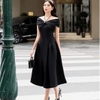 Đầm Đen Thiết Kế Trễ Vai Sang Chảnh, Nữ Tính. A-032. Women Dress