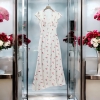 [ New Dress] Váy Lụa Kem Chấm Bi Dáng Dài Cổ V Sang Chảnh Nữ Tính - Chất Liệu Lụa Kem Cao Cấp Kiểu Dáng Dài Cổ V Phù Hợp Dịp Đặc Biệt Size S M L XL Chiều Dài 132cm