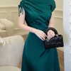 Đầm Lụa Latin Hàn Cao Cấp Rút Dây Sang Trọng. A-0142. Nữ