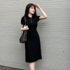 Đầm Thun Dập Nổi Cao Cấp Cổ Sơ Mi Freesize Ôm Gọn Thanh Lịch Cho Nữ – A-089 Women Voi Dress