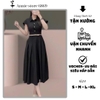 Đầm Cotton Lụa Cao Cấp Cổ Sơ Mi, Tùng Xếp Ly Xoè. Mã A-0122.