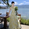 Đầm maxi cổ yếm hở lưng quyến rũ. A-0131 Women Dress