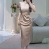 - Đầm Lụa Body Dáng Dài Đính Đá Sang Trọng. A-0154 Dress Women
