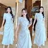 Đầm Thiết Kế Cao Cấp Chất Lụa Tơ Châu Ánh Kim Dáng Dài Dự Tiệc Sang Chảnh - Dress Women A-0136