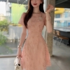 Đầm Ngắn Voan Tơ Lưới Hồng Sang Trọng ( Tặng Kèm Tag). A-0153. Dress. Women