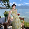 Đầm maxi cổ yếm hở lưng quyến rũ. A-0131 Women Dress