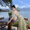 Đầm maxi cổ yếm hở lưng quyến rũ. A-0131 Women Dress