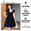 Đầm Cổ V Phối Nơ Thanh Lịch. A-0128. Women Nữ Dress