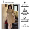 Đầm Xòe Nhẹ Tay Phồng Kèm Phụ Kiện Nơ Đính Đá, Thanh Lịch, Nữ Tính. A- 0147, Dress