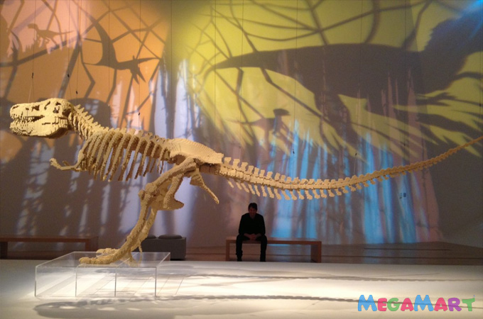 Mô hình bộ xương khủng long T-rex là anh Sawaya mất 3 tháng để hoàn thành