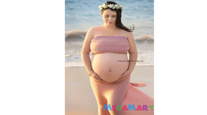 Bộ ảnh người mẹ sinh 5 thú vị tại Australia - Bức ảnh ghi lại hình ảnh lúc mang bầu 5 người con của Kim