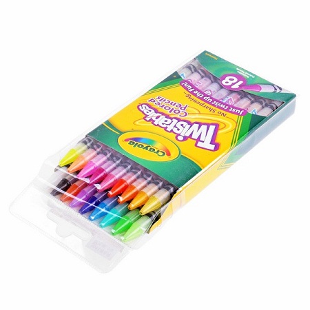 Crayola  Bút chì dạng vặn 18 màu tiện dụng cho bé