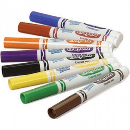 Crayola Bút lông 12 màu nét mảnh - tẩy rửa được cho bé vui chơi và học tập