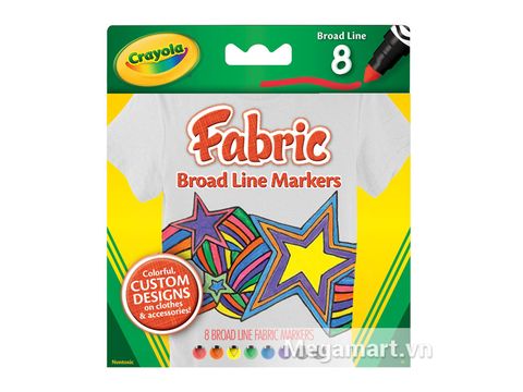 Crayola Bút lông 8 màu vẽ lên vải phát triển kỹ năng cho trẻ nhỏ