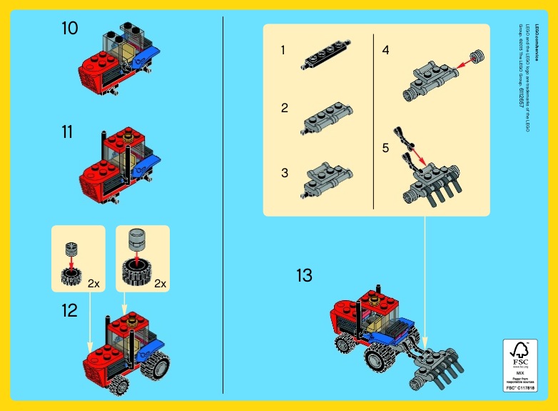 Cách lắp ráp các chi tiết nhựa an toàn trong Lego Creator 30284 - Mô hình Máy Nông Nghiệp