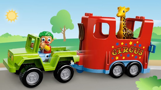 bộ xếp hình Lego Duplo 10550 - Xiếc Lưu Động có các mảnh ghép kích thước lớn