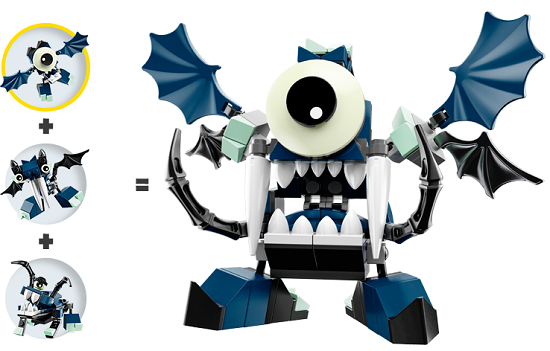 Sự kết hợp của bộ Lego Mixels 41533 - Sinh Vật Globert