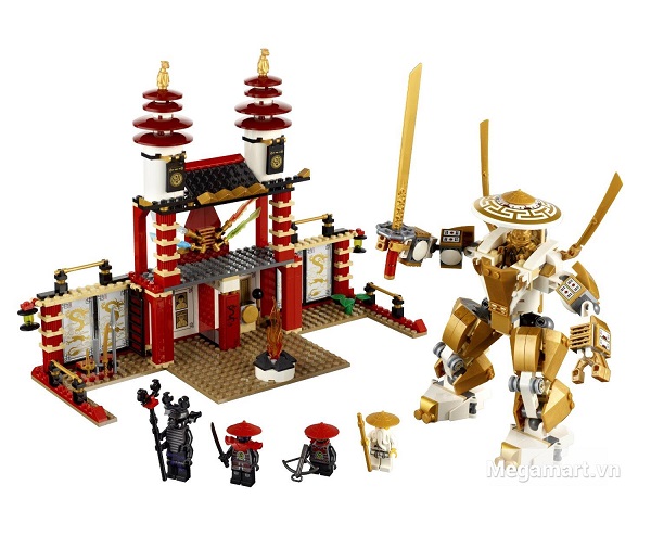 Công trình đồ sộ sau khi các bé hoàn thành lắp ghép bộ đồ chơi Lego của mình