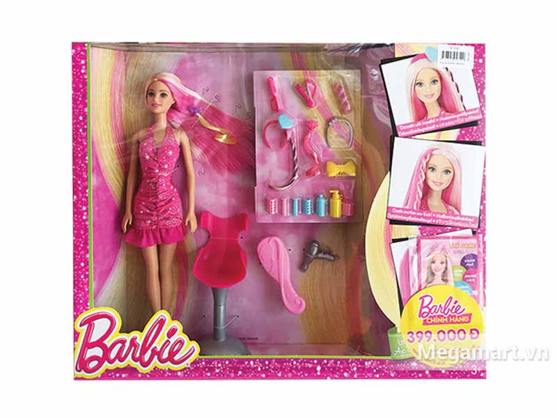 Hình ảnh vỏ bọc bên ngoài sản phẩm Barbie Tiệm làm tóc Barbie