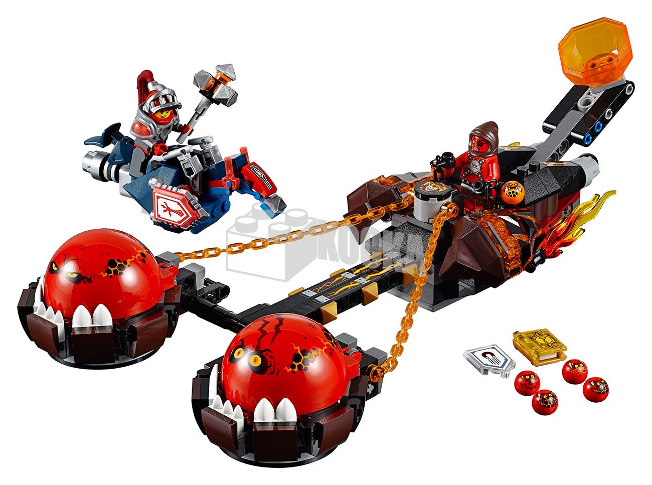 Toàn bộ bộ ghép hình Lego Nexo Knights 70314 - Xe Kéo Hủy Diệt sau khi hoàn thành