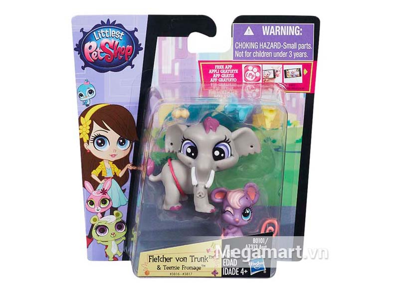 Hình ảnh minh họa sản phẩm Littlest Pet Shop Voi xám và Chuột con