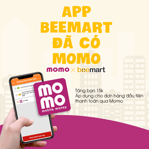 Thanh toán Momo trên App Beemart - Tiện lợi, Voucher hấp dẫn