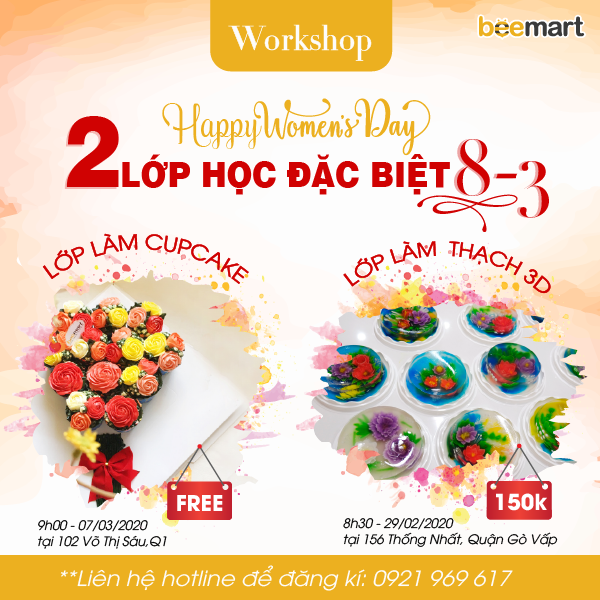 [HCM] WORKSHOP HAPPY WOMAN'S DAY |  LỚP HỌC LÀM BÁNH ĐẶC BIỆT MỪNG NGÀY 8/3