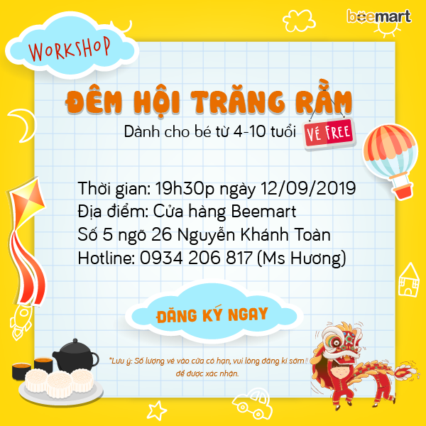 [HN] ĐÊM HỘI TRĂNG RẰM - Workshop Trung thu dành cho các bé