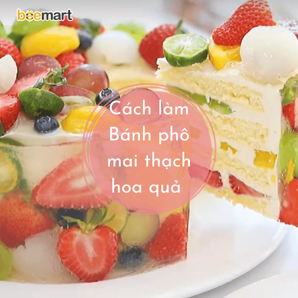 Trổ tài làm Bánh phô mai thạch hoa quả trong veo, mát lạnh đầy cuốn hút