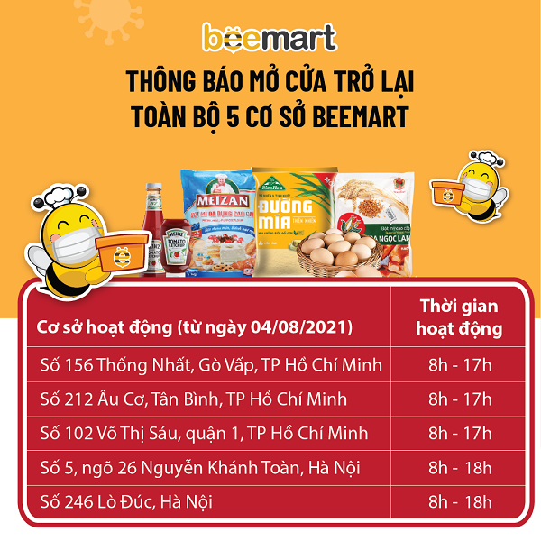 THÔNG BÁO MỚI NHẤT VỀ CHÍNH SÁCH HOẠT ĐỘNG VÀ GIAO HÀNG TRONG MÙA DỊCH CỦA BEEMART