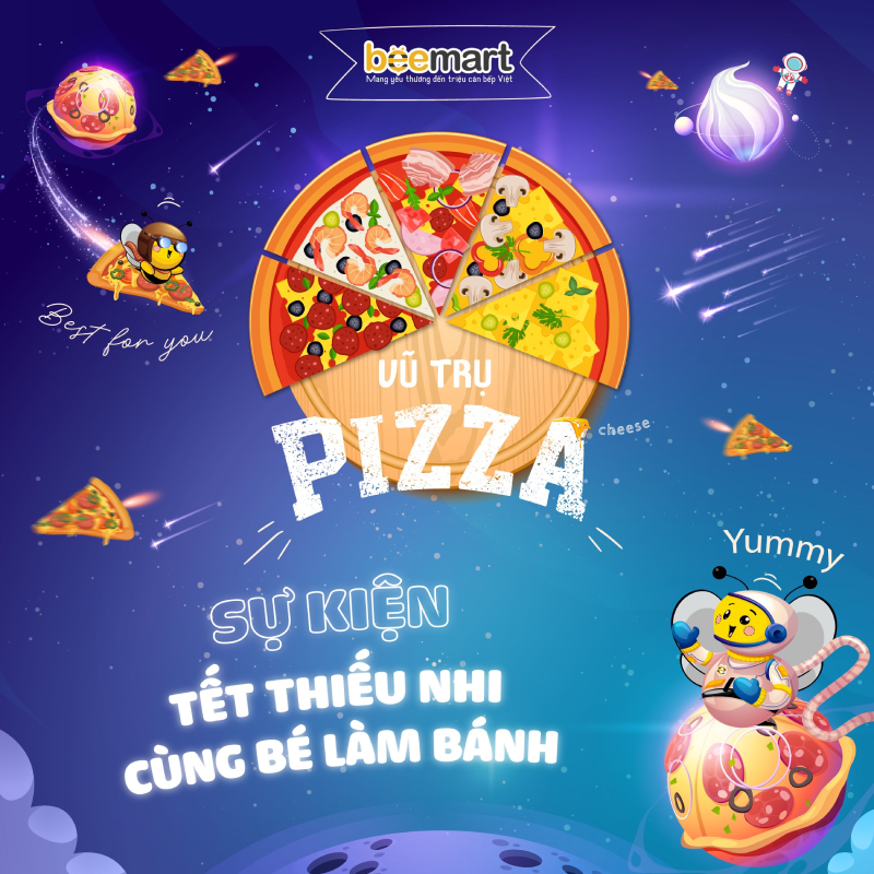 Beemart vui Tết Thiếu nhi cùng bé làm bánh - Khám phá VŨ TRỤ PIZZA